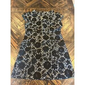 Laundry By Design Floral Boxy Shift Dress Women Large Neutral Wedding Pockets